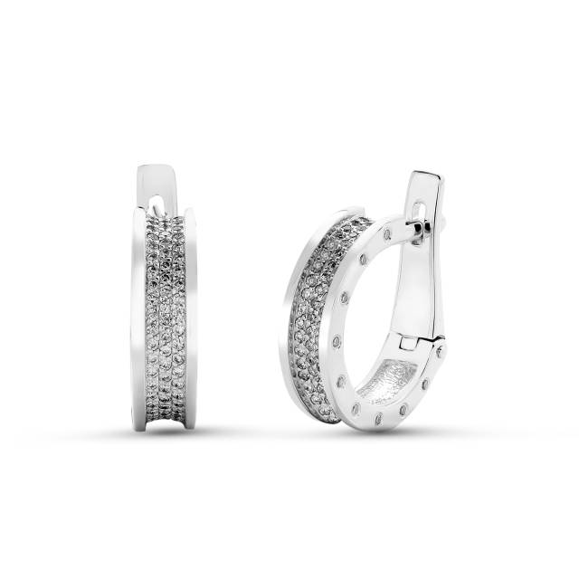 Серьги из белого золота с бриллиантами (059857)