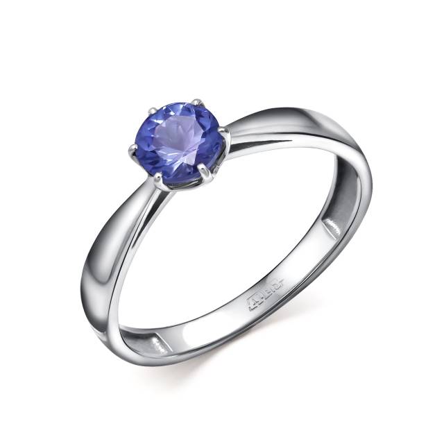 Помолвочное кольцо из платины с танзанитом (058398)