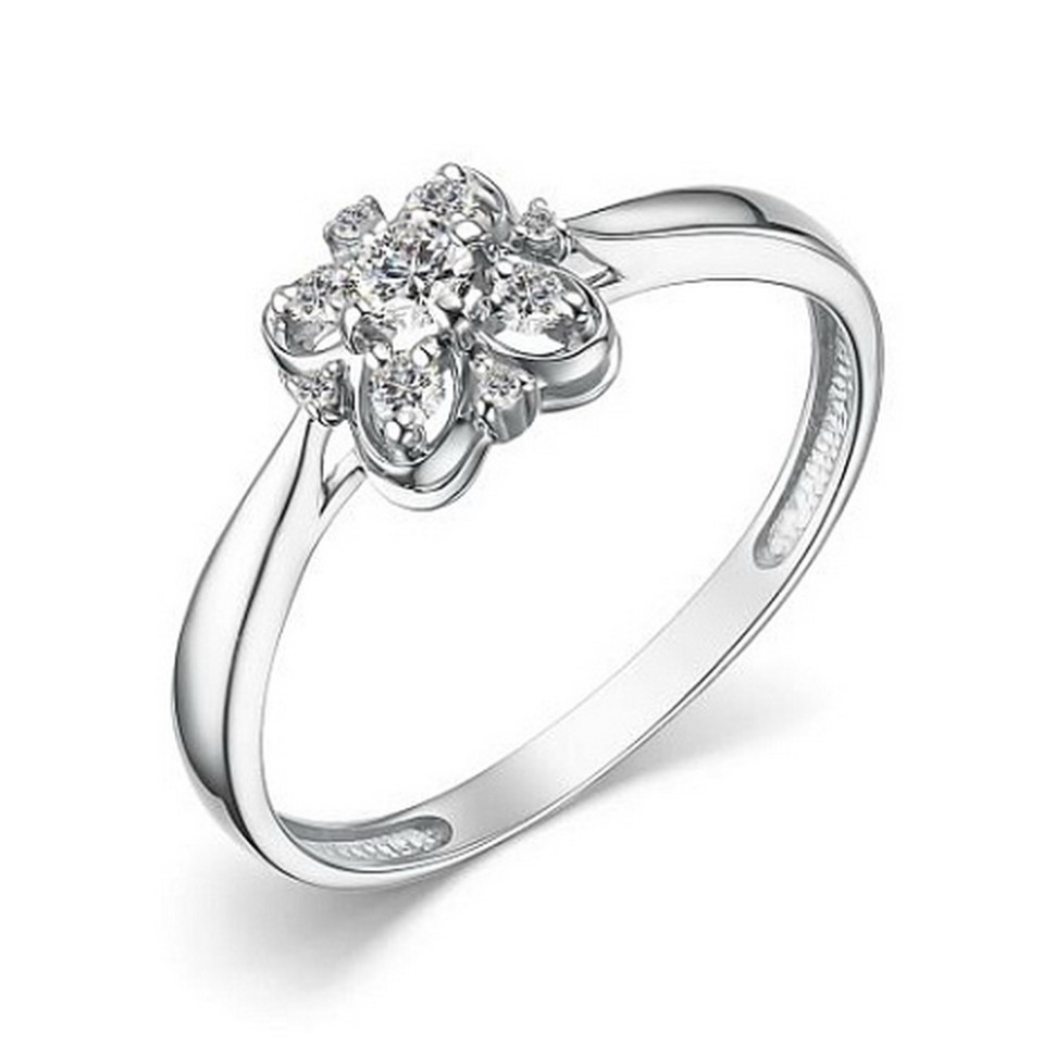 Кольцо из белого золота с бриллиантами (059528)