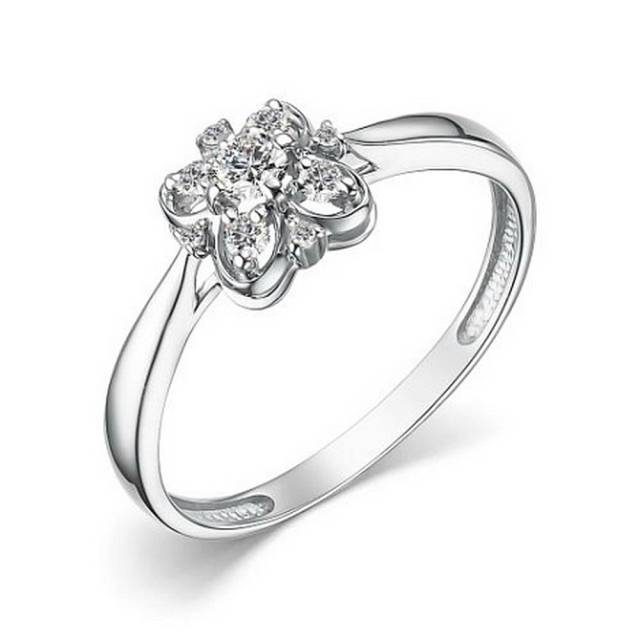 Кольцо из белого золота с бриллиантами (059528)