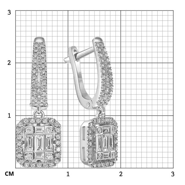 Серьги из белого золота с бриллиантами (059109)