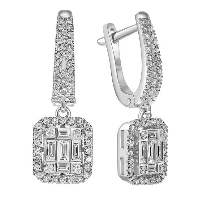 Серьги из белого золота с бриллиантами (059109)