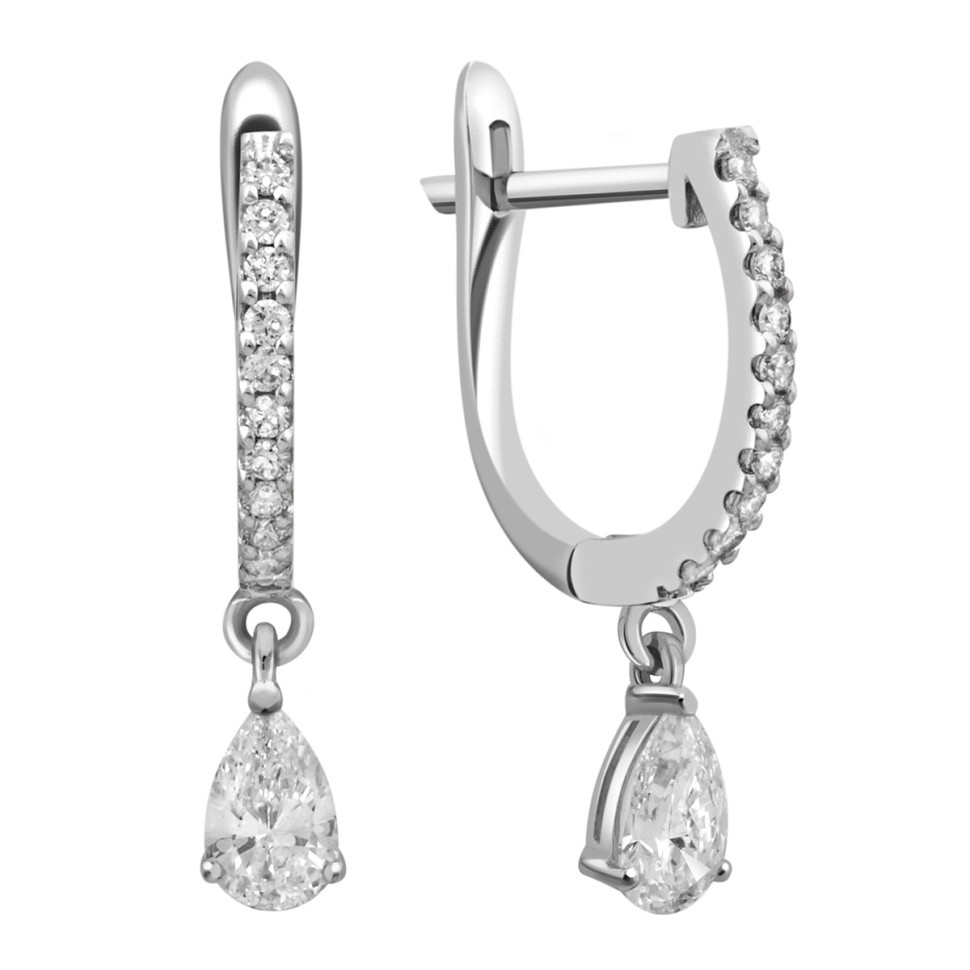 Серьги из белого золота с бриллиантами (035343)