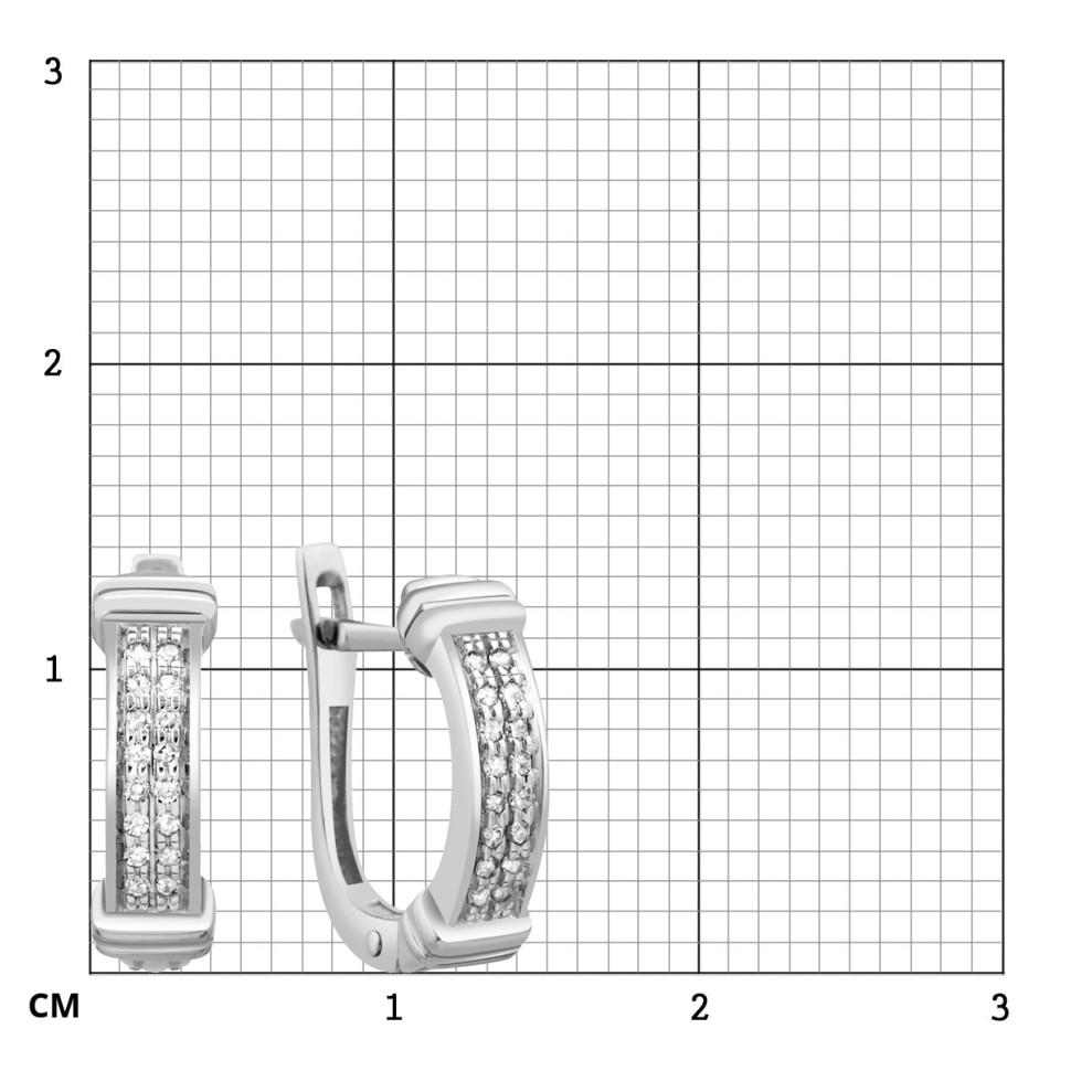 Серьги из белого золота с бриллиантами (024182)