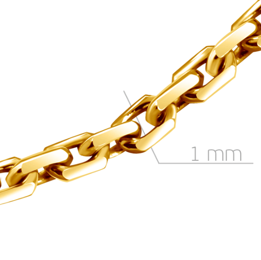 Цепь из жёлтого золота, плетение якорное (052764)