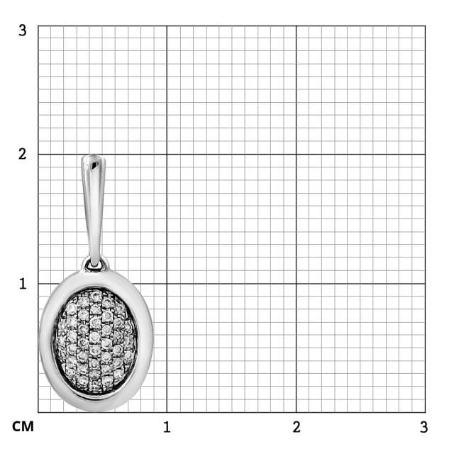 Кулон из белого золота с бриллиантами (048850)