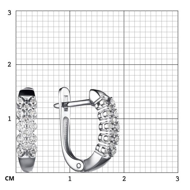 Серьги из белого золота с бриллиантами (059040)