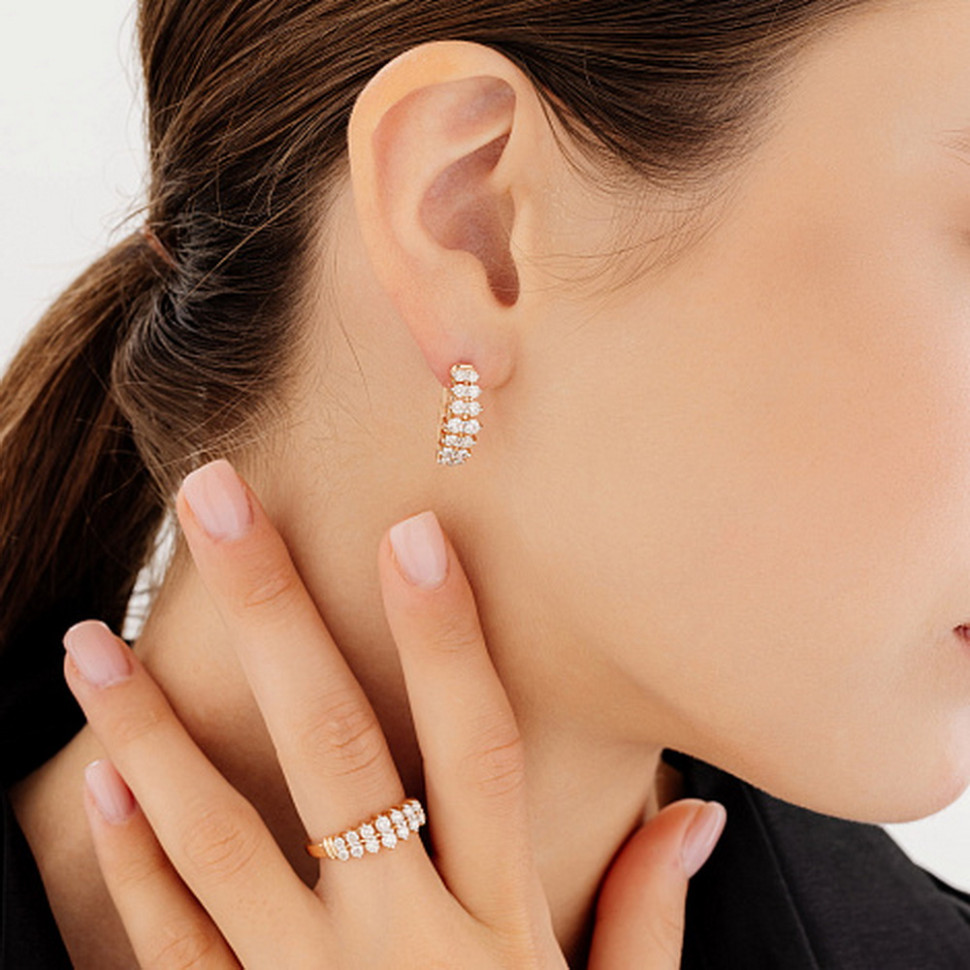 Кольцо из жёлтого золота с бриллиантами (053651)