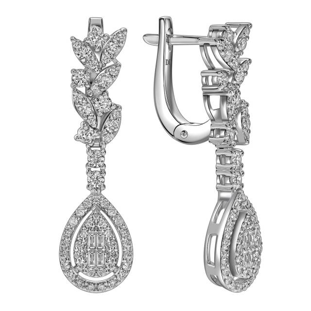Серьги из белого золота с бриллиантами (061637)