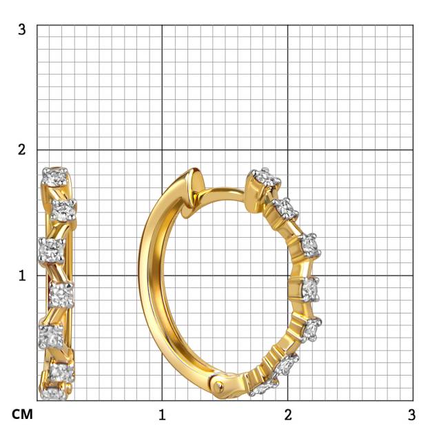 Серьги из жёлтого золота с бриллиантами  (059104)