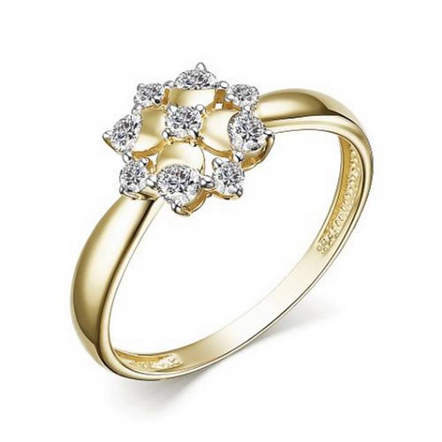 Кольцо из жёлтого золота с бриллиантами (059466)