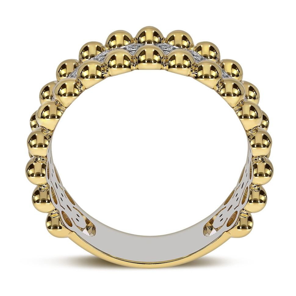 Кольцо из комбинированного золота с бриллиантами (061671)