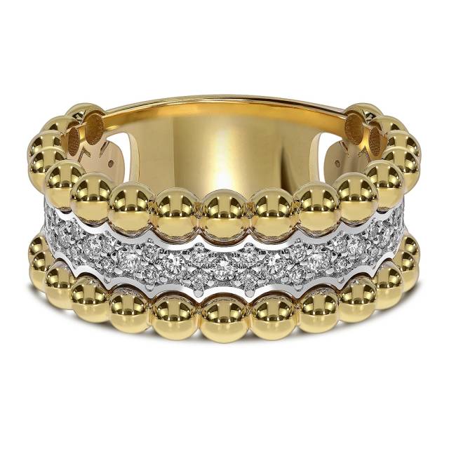 Кольцо из комбинированного золота с бриллиантами (061671)