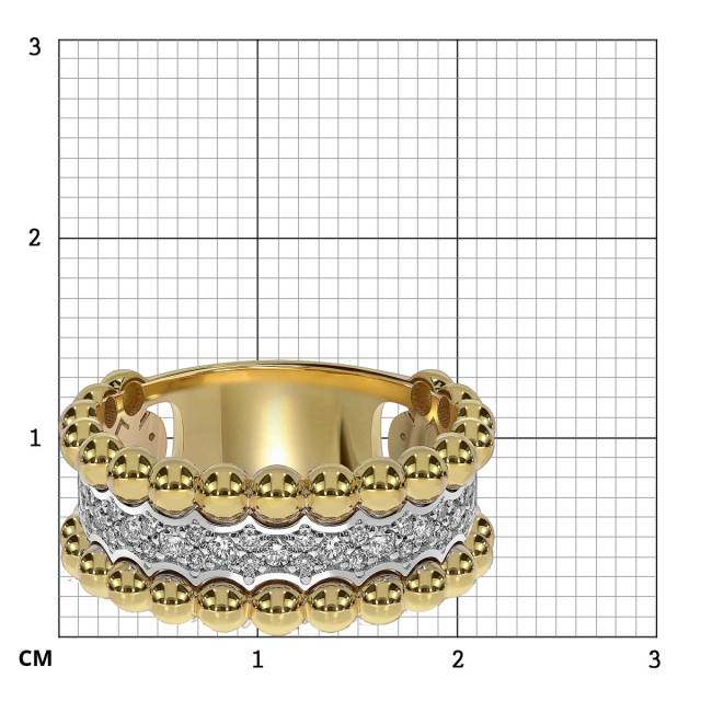 Кольцо из комбинированного золота с бриллиантами (061671)