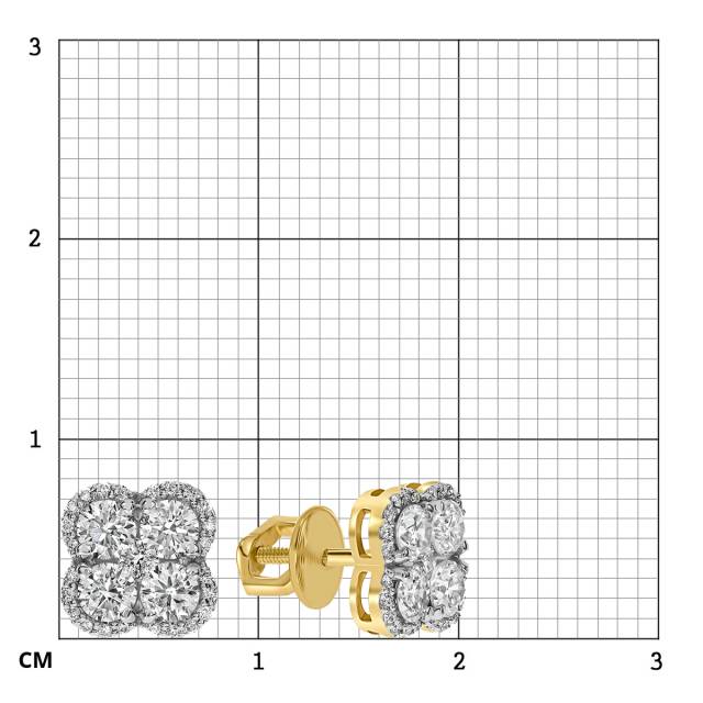 Серьги пусеты из жёлтого золота с бриллиантами (062945)