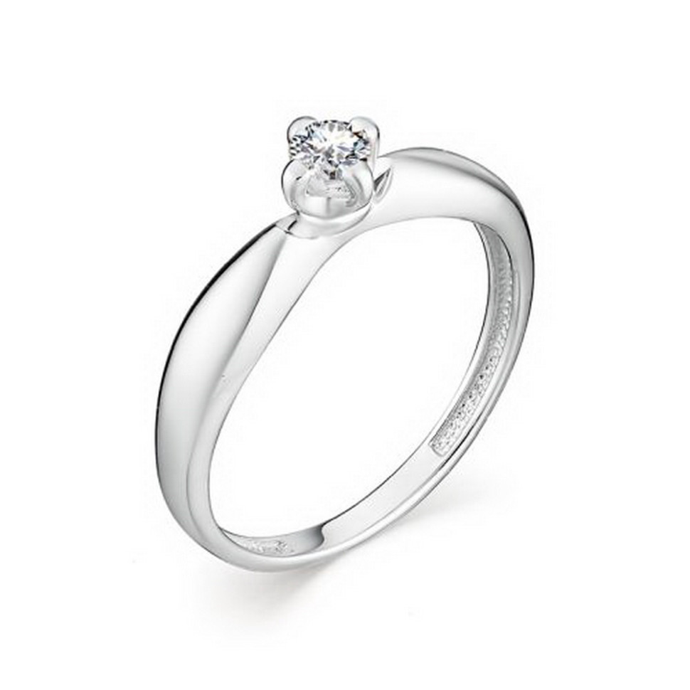 Помолвочное кольцо из белого золота с бриллиантом (032968)
