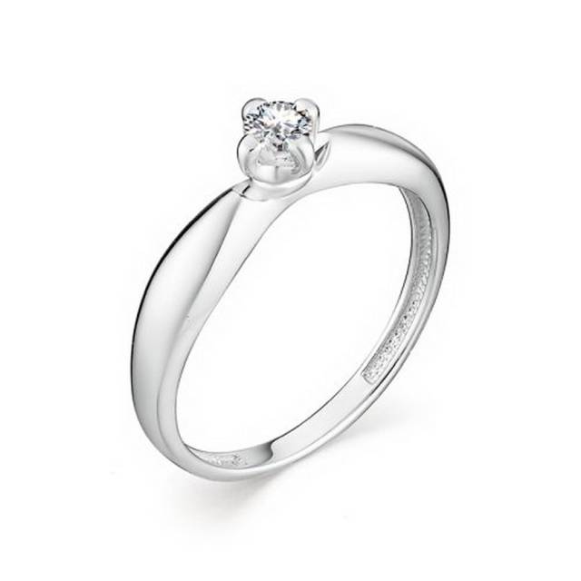 Помолвочное кольцо из белого золота с бриллиантом (032968)