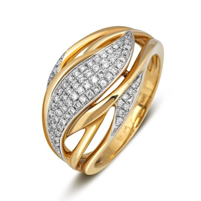 Кольцо из жёлтого золота с бриллиантами (012864)