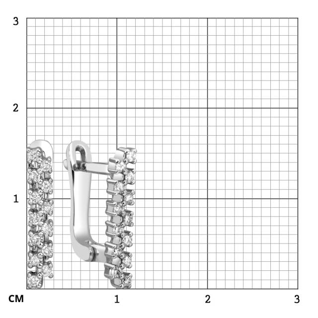 Серьги из белого золота с бриллиантами (014191)