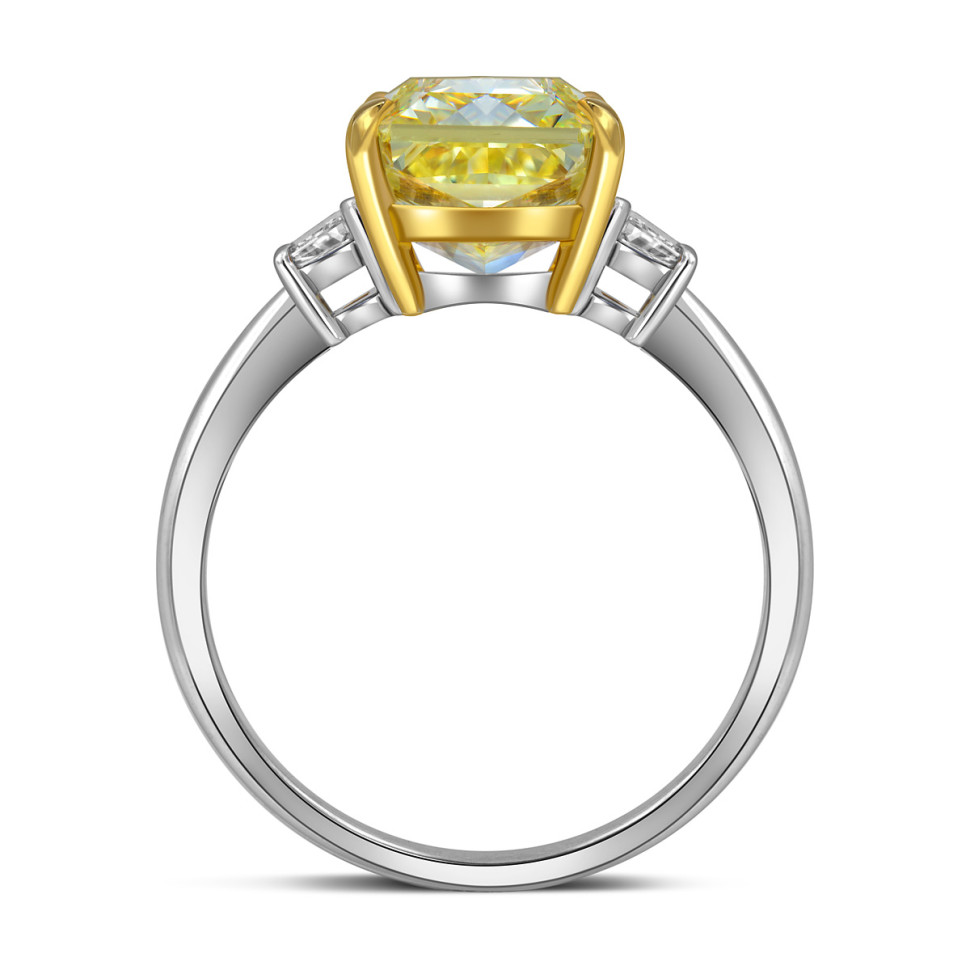 Помолвочное кольцо из белого золота с жёлтым бриллиантом (063211)