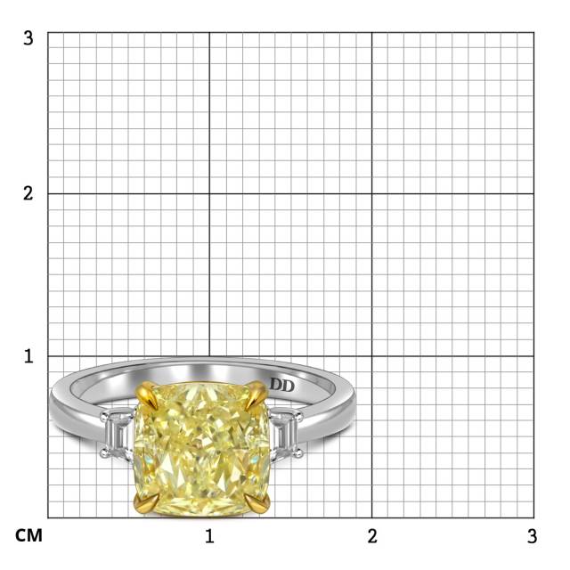 Помолвочное кольцо из белого золота с жёлтым бриллиантом (063211)