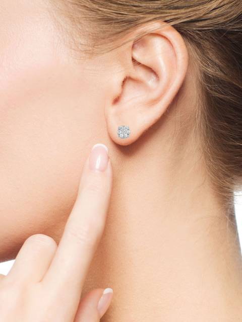 Серьги пусеты из белого золота с бриллиантами (043917)