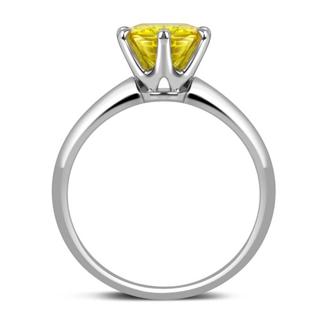 Помолвочное кольцо из белого золота с жёлтым сапфиром (061119)