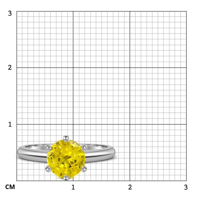 Помолвочное кольцо из белого золота с жёлтым сапфиром (061119)