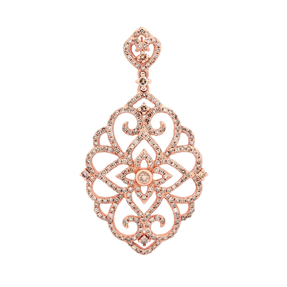 Кулон из красного золота с бриллиантами (046535)