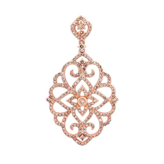 Кулон из красного золота с бриллиантами (046535)