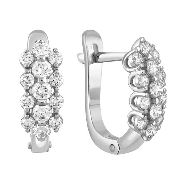 Серьги из белого золота с бриллиантами (052926)