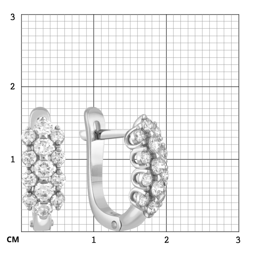 Серьги из белого золота с бриллиантами (052926)
