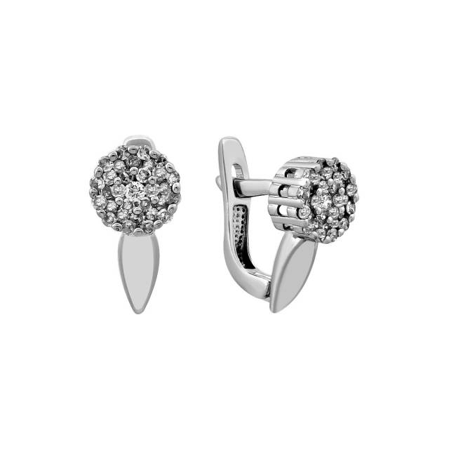Серьги из белого золота с бриллиантами (028489)