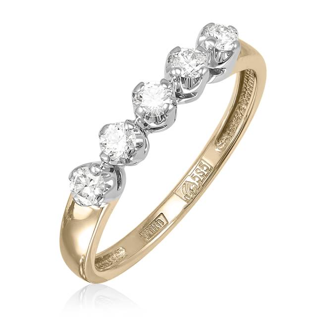 Кольцо из комбинированного золота с бриллиантами (053085)