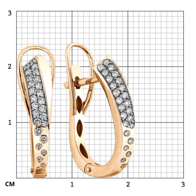 Серьги из красного золота с бриллиантами  (063038)