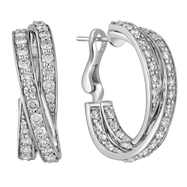 Серьги из белого золота с бриллиантами (051962)