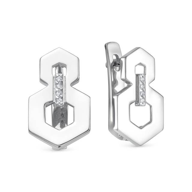 Серьги из белого золота с бриллиантами (044431)