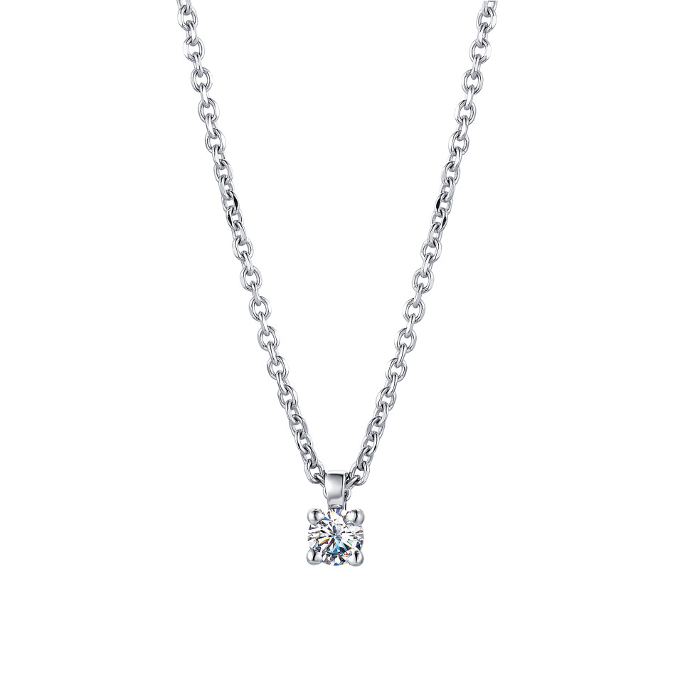 Колье из белого золота с бриллиантом (039022)