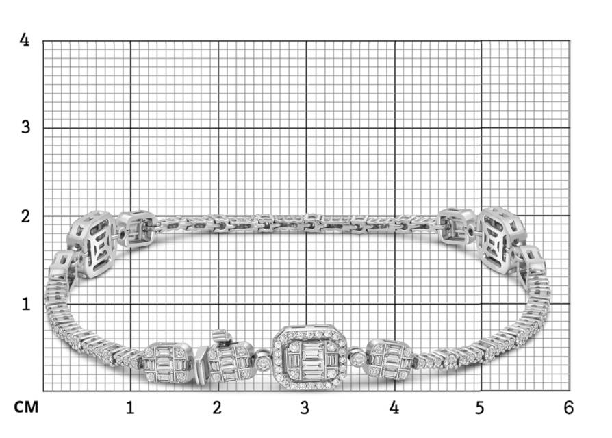 Браслет из белого золота с бриллиантами (042741)