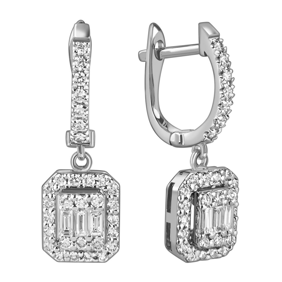 Серьги из белого золота с бриллиантами (059529)