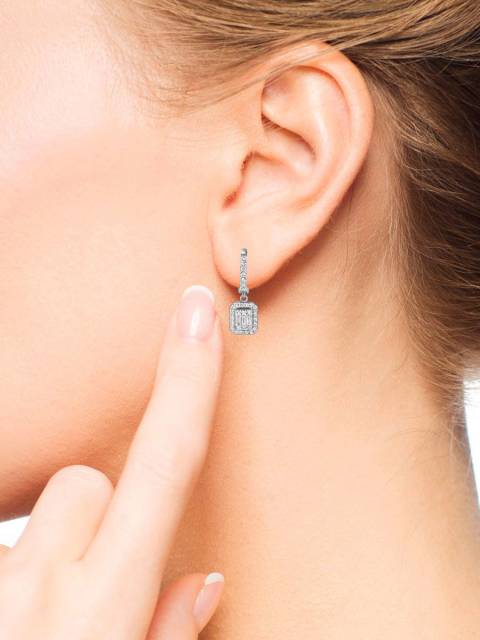 Серьги из белого золота с бриллиантами (059529)