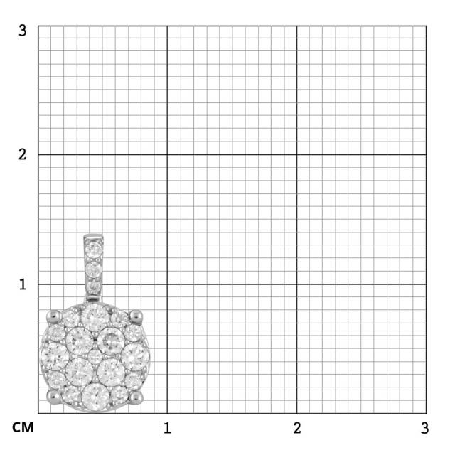 Кулон из белого золота с бриллиантами (043923)