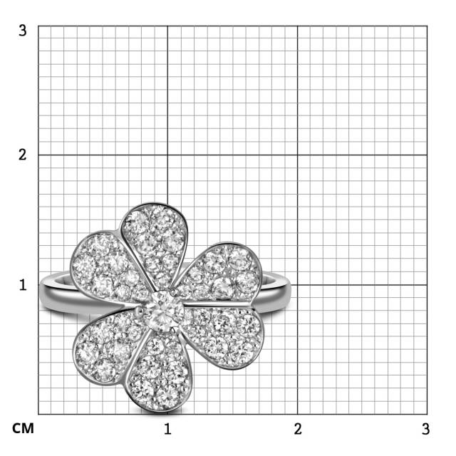 Кольцо из белого золота с бриллиантами (060958)