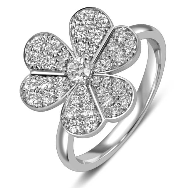 Кольцо из белого золота с бриллиантами (060958)