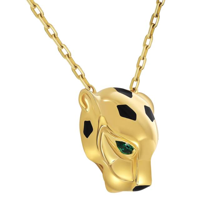 Колье из жёлтого золота с цирконами (060535)