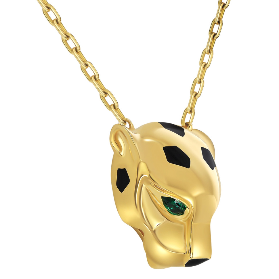 Колье из жёлтого золота с цирконами (060535)