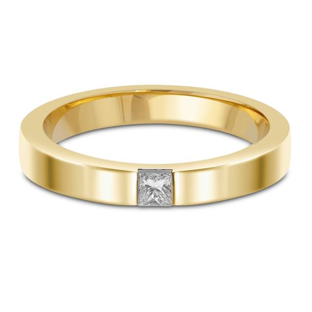 Обручальное кольцо из жёлтого золота с бриллиантом (054307)