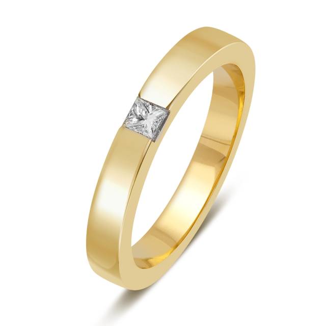 Обручальное кольцо из жёлтого золота с бриллиантом (054307)