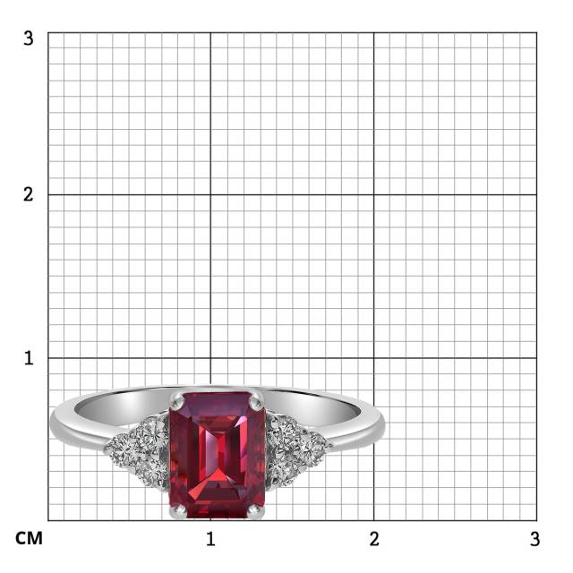 Кольцо из белого золота с бриллиантами и турмалином (062655)