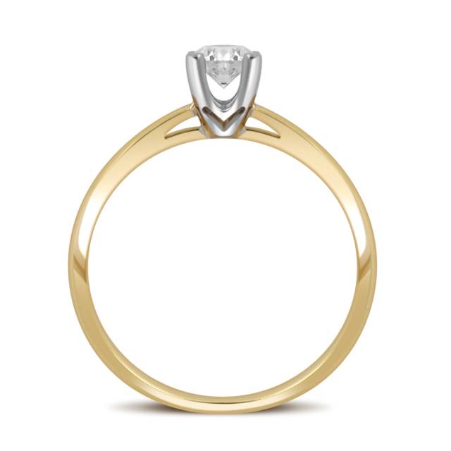 Помолвочное кольцо из комбинированного золота с бриллиантом (058549)